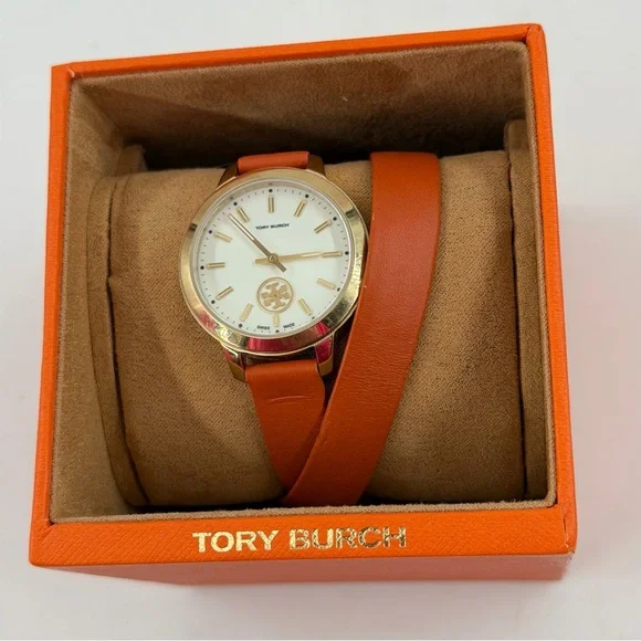 Tory Burch Gold Dial Watch with Orange Strap Tory Burch Women main image 4